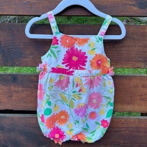 Gymboree Baby Girl Floral Bubble Romper 3-6 months